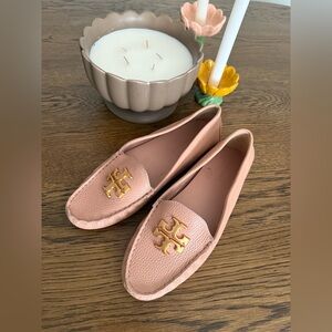 Tory Burch Blush Pink Loafers with Gold Logo 10.5
